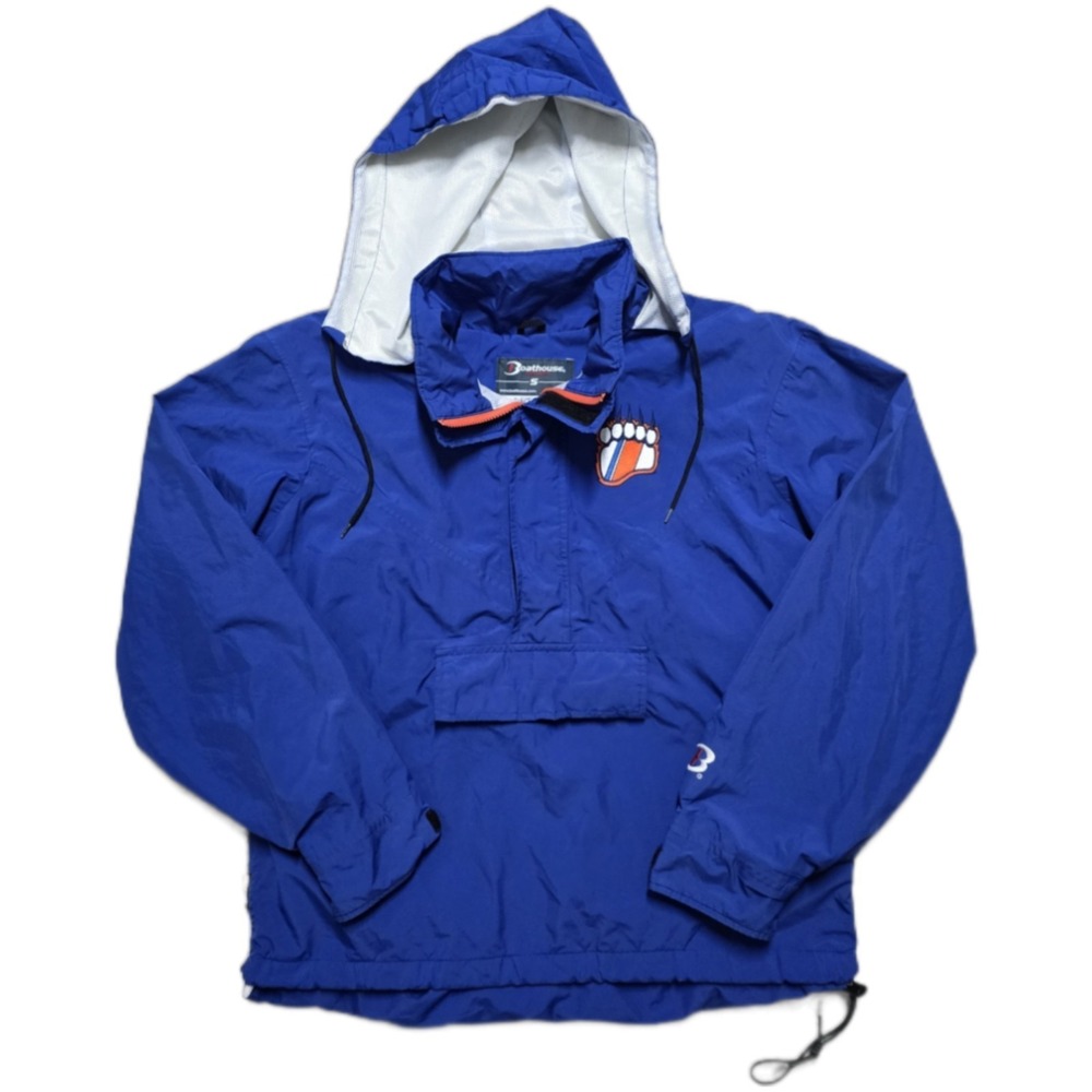 VTG Boathouse Waterproof Gore-Tex Jacket Mens S Blue 1/4 Zip Anorak USA Made